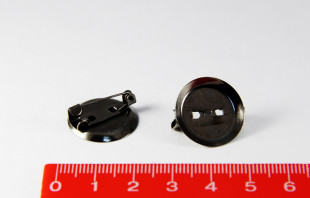 Заготовка для броши 2 см под черный никель