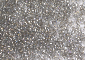 Бисер Япония круглый 11/0 10г 0176 чёрный алмаз, радужный прозрачный