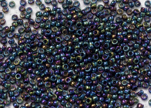 Бисер Япония круглый 15/0 10 г 0086 радужный ирис, металлизированный